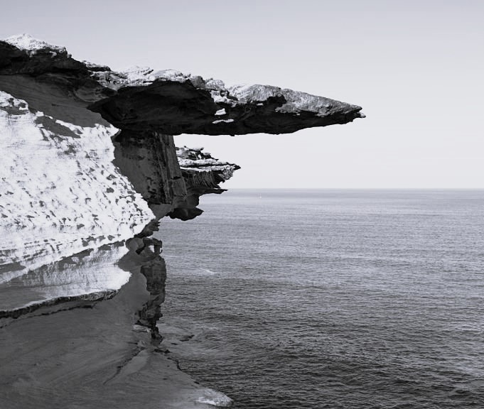 An overhanging section of cliff in the Royal National Park, near Sydney